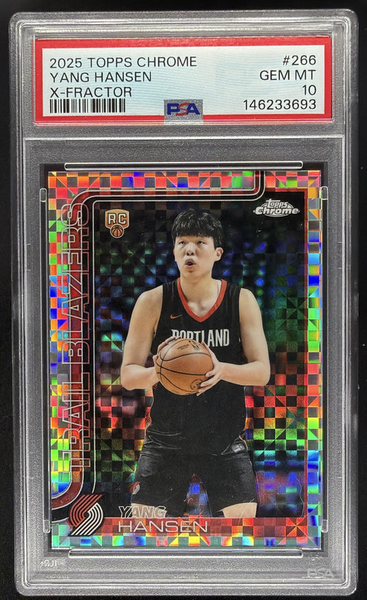 2025-26 Topps Chrome Yang Hansen #266 X-Fractor RC PSA 10
