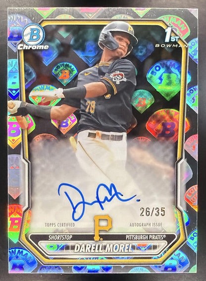 2026 Bowman Chrome Darell Morel #CPA-DM Auto Logofractor 26/35 1st Prospect SSP