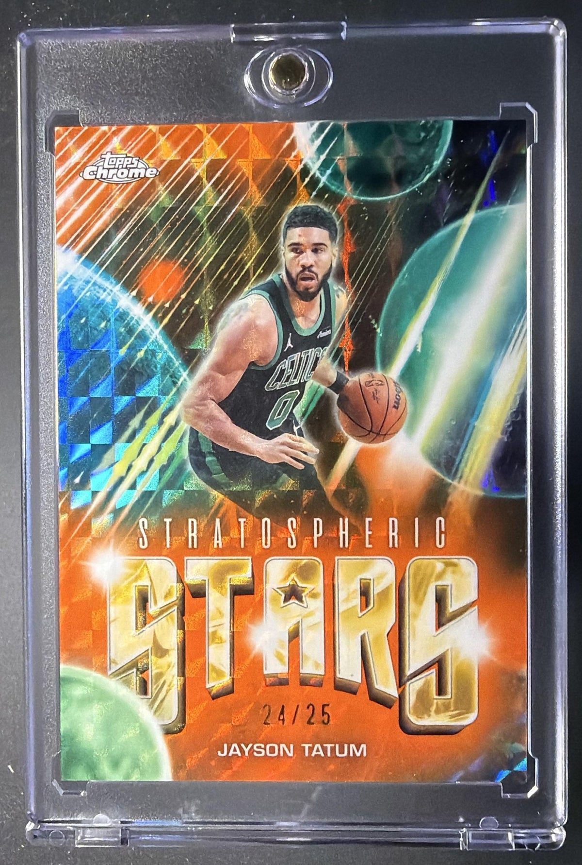 2025 Topps Chrome Update Jayson Tatum #ST-3 Stratospheric Stars Orange Refractor /25