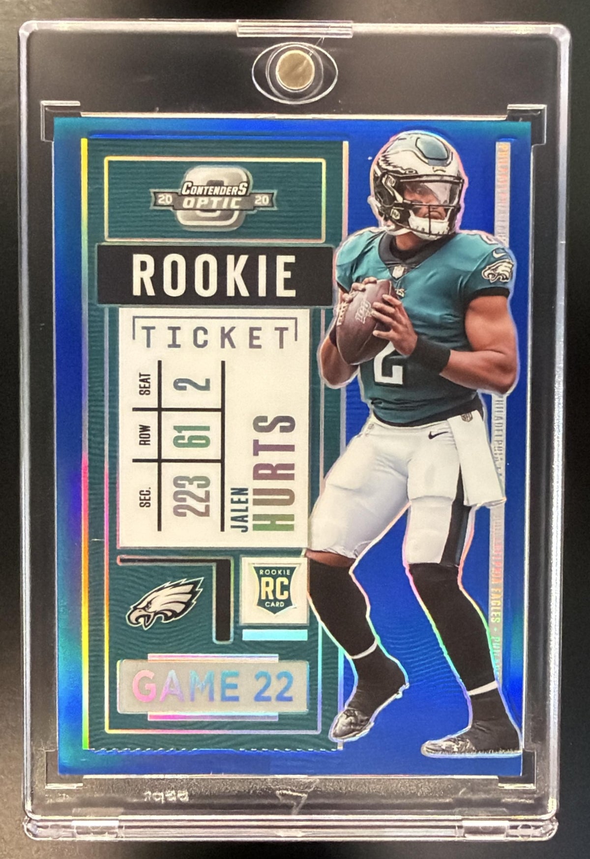 2020 Panini Contenders Optic Jalen Hurts #77 Blue Rookie /99