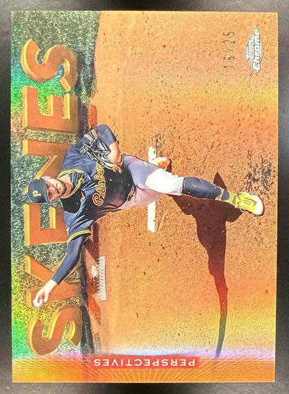2026 Topps Chrome Paul Skenes #P-8 Perspectives Orange Refractor 16/25