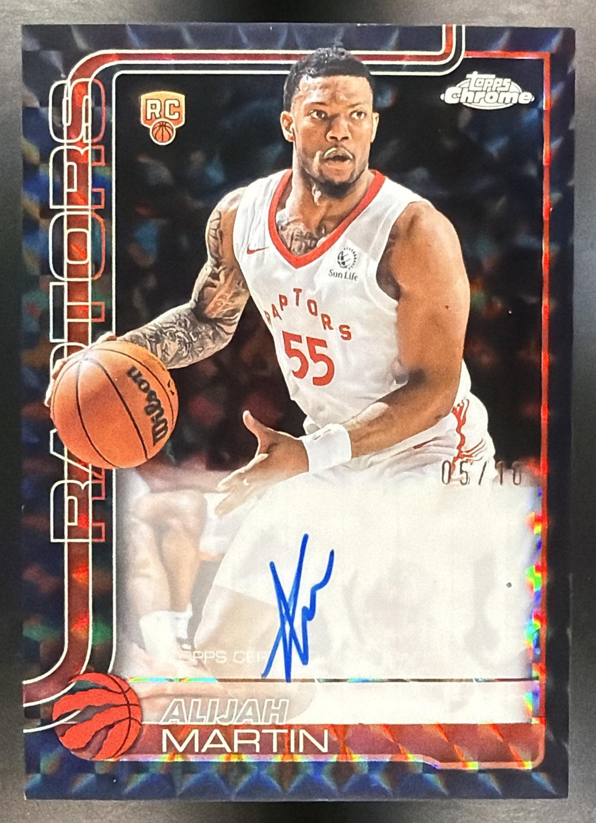 2025 Topps Chrome Alijah Martin #TCAR-AM Rookie Auto Geometric Black Refractor /10 RC