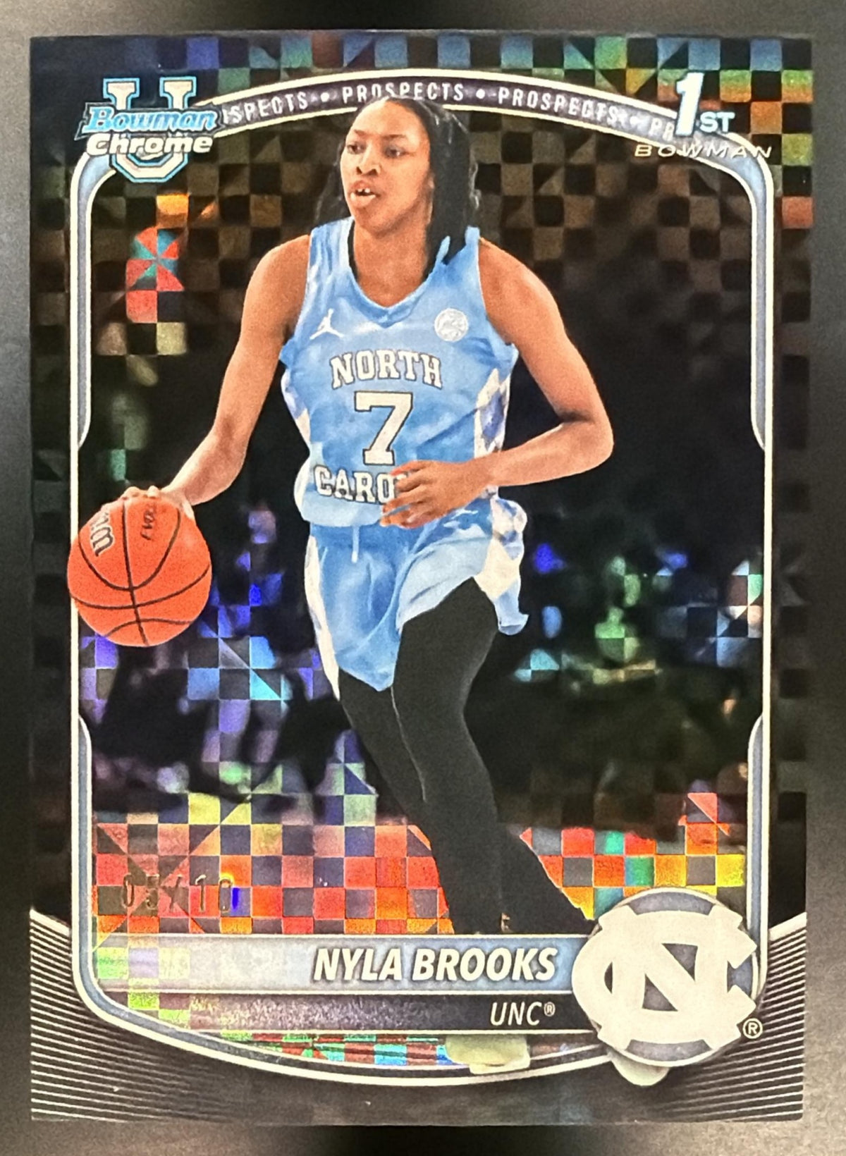 2025-26 Bowman Nyla Brooks #BCP-63 Chrome Black X-Fractor 5/10 1st Prospect