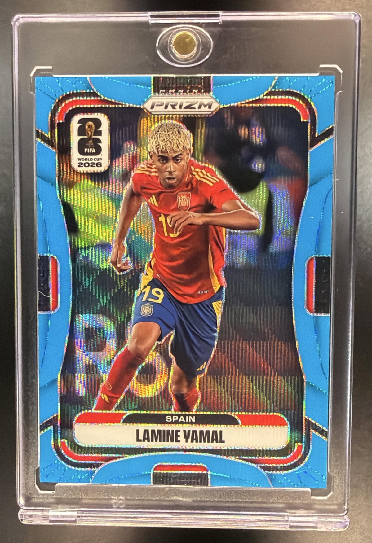 2026 Panini Prizm World Cup Lamine Yamal #70 Fluorescent Blue Wave 179/225