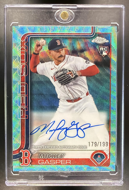 2025 Topps Chrome Mickey Gasper #RA-MG Rookie Auto Aqua Wave Refractor /199 RC
