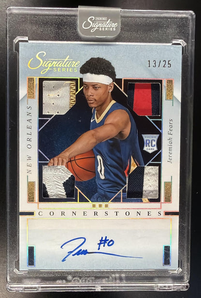 2025 Panini Signature Series Jeremiah Fears #CS-JMF Cornerstones Auto Silver /25 MEM RC