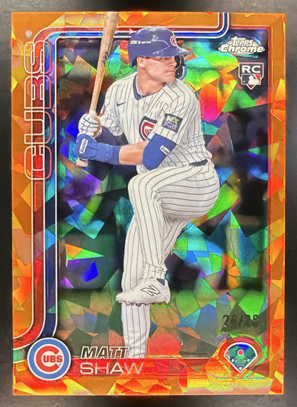 2025 Topps Chrome Sapphire Matt Shaw #219 Orange Refractor 24/25 RC