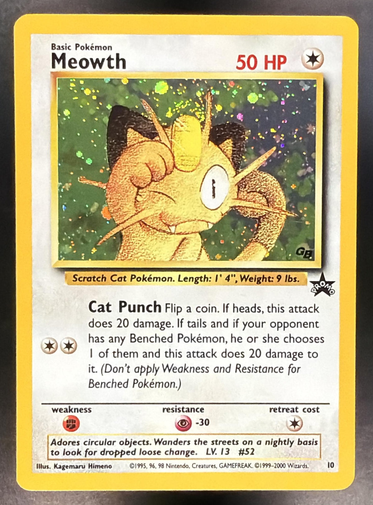 2000 Pokemon WoTC Promo Meowth 10 NM