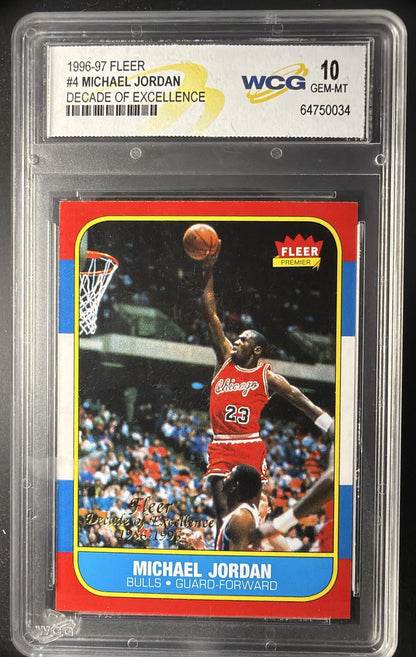 1996-97 Fleer Michael Jordan #4 Decade of Excellence WCG 10