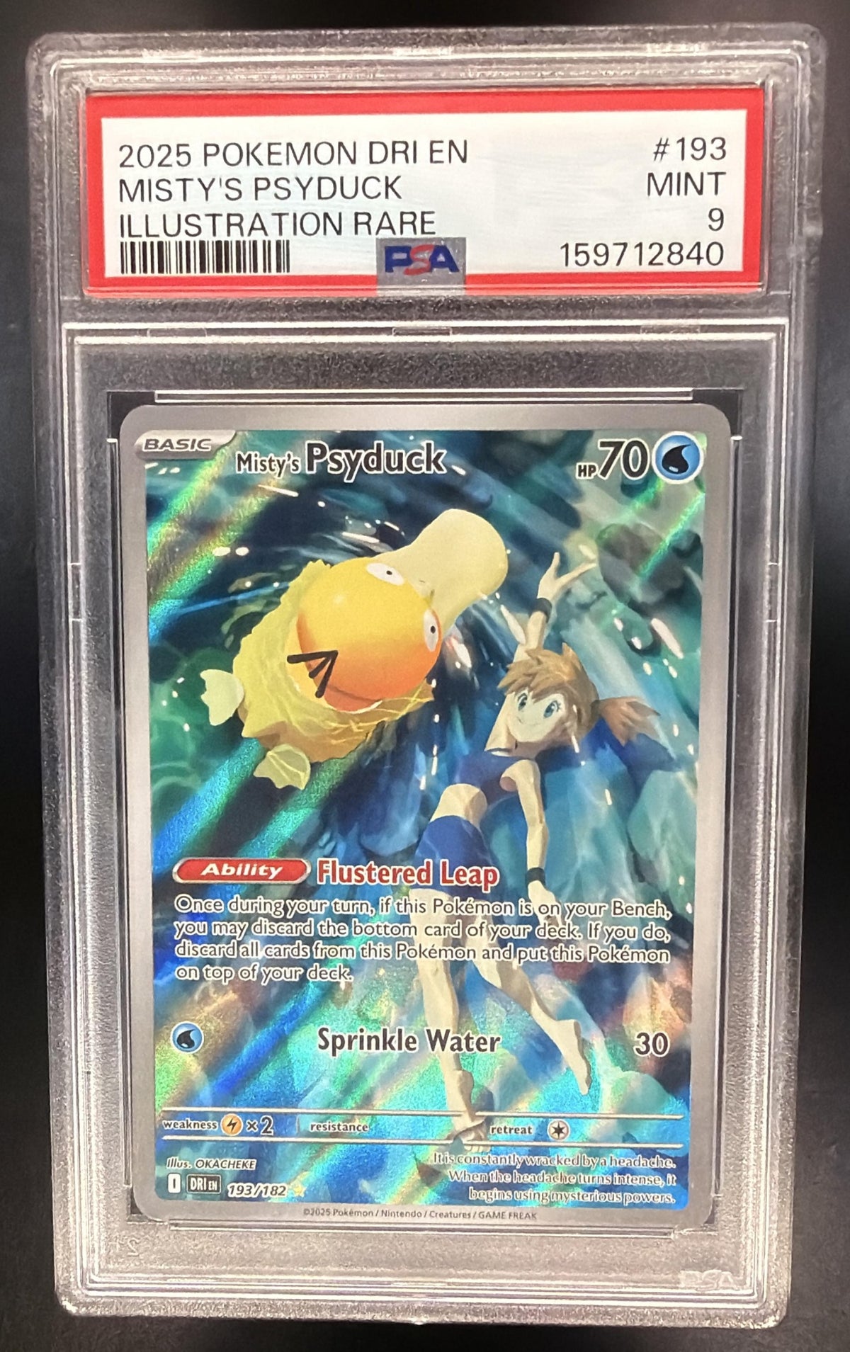 2025 Pokemon Destined Rivals Misty's Psyduck 193/182 PSA 9
