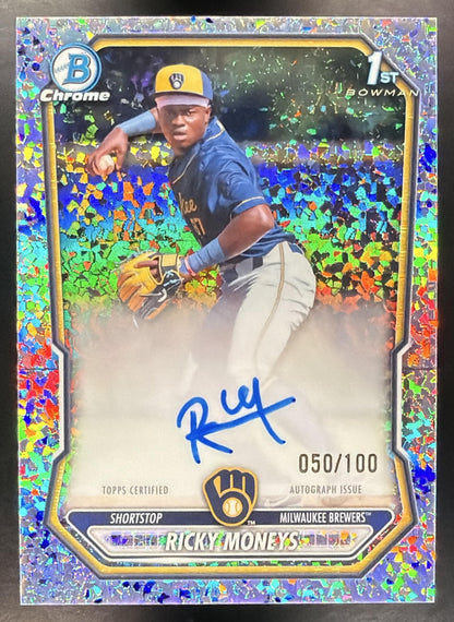 2026 Bowman Chrome Ricky Moneys #CPA-RM Auto Mini-Diamond Refractor /100 1st Prospect