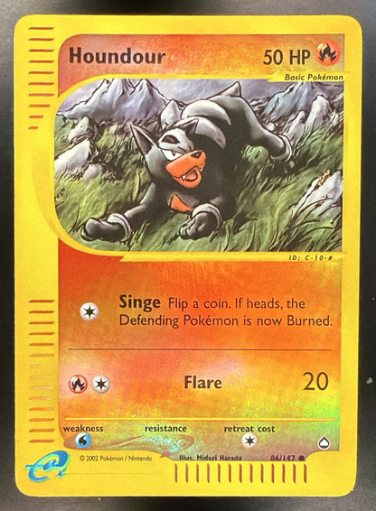 2002 Pokemon Aquapolis Houndour 86/147 Reverse Holo LP