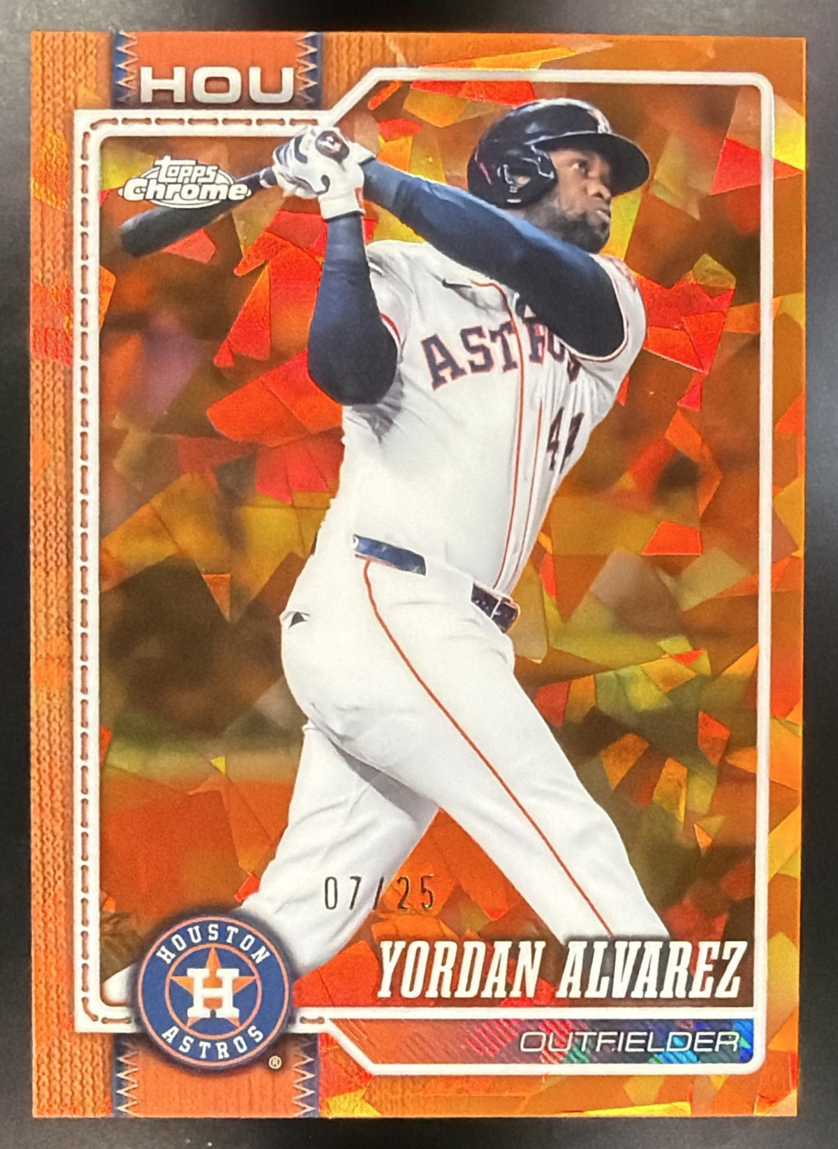 2026 Topps Chrome Sapphire Yordan Alvarez #3 Orange Refractor 7/25