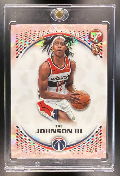2025-26 Topps Pristine Tre Johnson III #118 RC 1st Day Issue 3/6 Pink