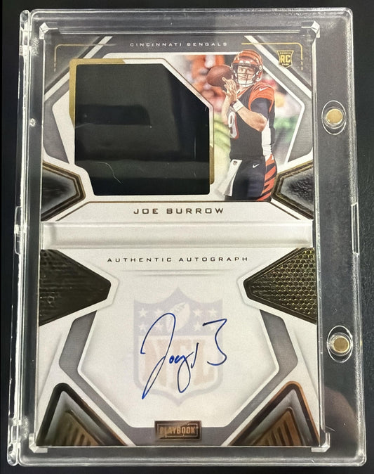 2020 Panini Playbook Joe Burrow #201 Rookie Patch Auto /99
