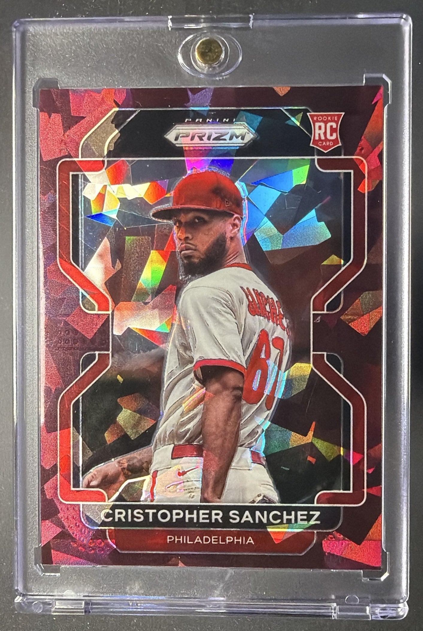 2022 Panini Prizm Cristopher Sanchez #219 Cracked Ice 20/25 RC