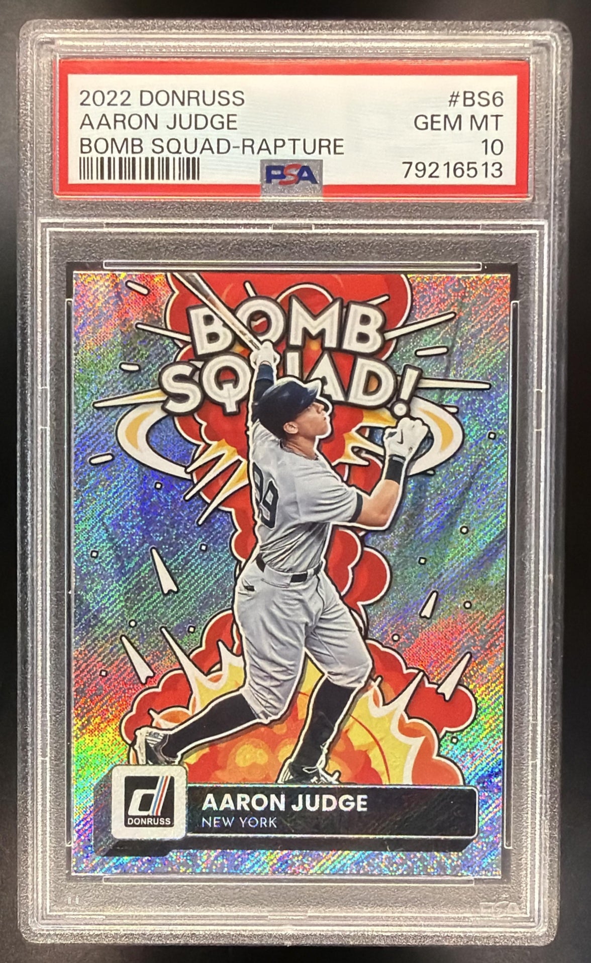 2022 Panini Donruss Aaron Judge #BS-6 Bomb Squad Rapture PSA 10