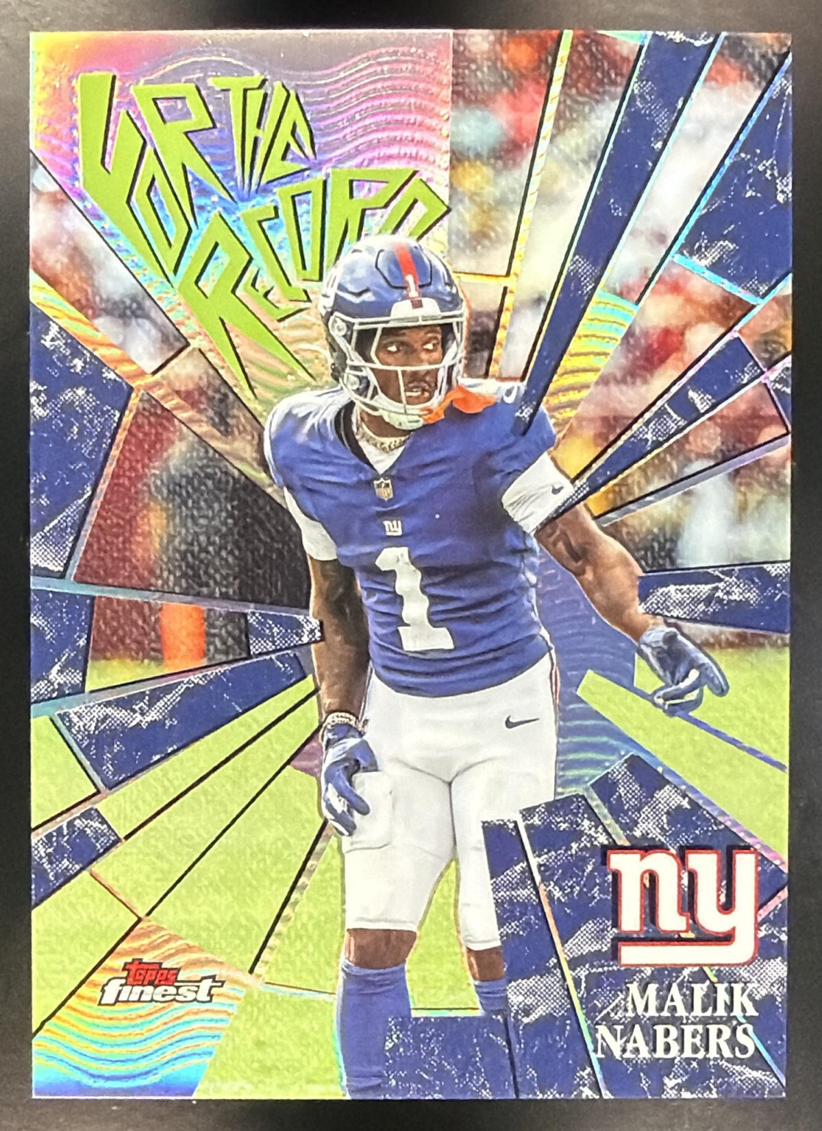 2025 Topps Finest Football Malik Nabers #FTR-7 For The Record SSP