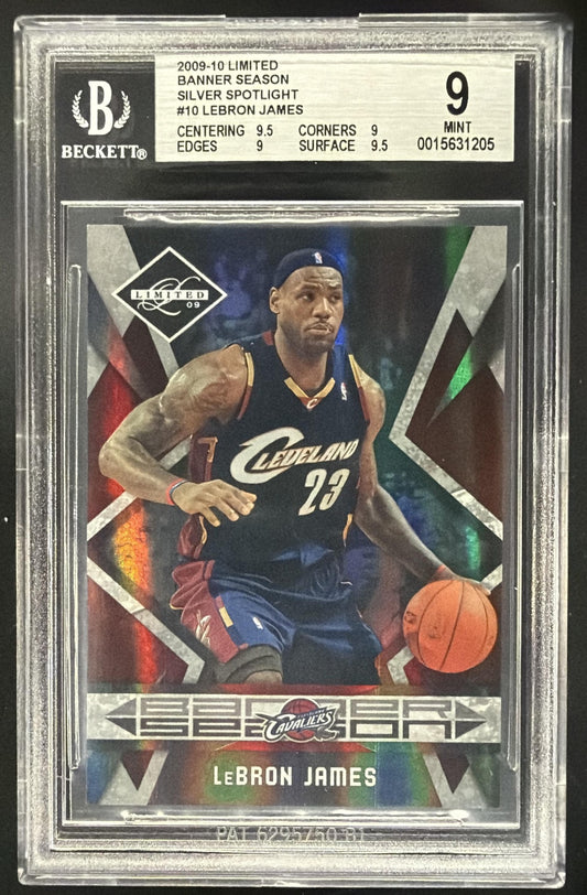 2009-10 Panini Limited LeBron James #10 Banner Season Silver Spotlight /25 BGS 9