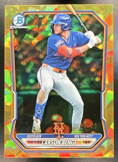 2026 Bowman Sapphire Carson Benge #BCP-111 Gold 26/50 Prospects