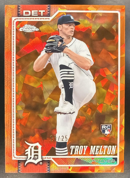 2026 Topps Chrome Sapphire Troy Melton #202 Orange Refractor /25 RC