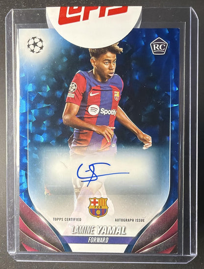 2023 Topps UEFA Club Competitions Lamine Yamal #A-LY Auto Blue Icy Foilboard /99