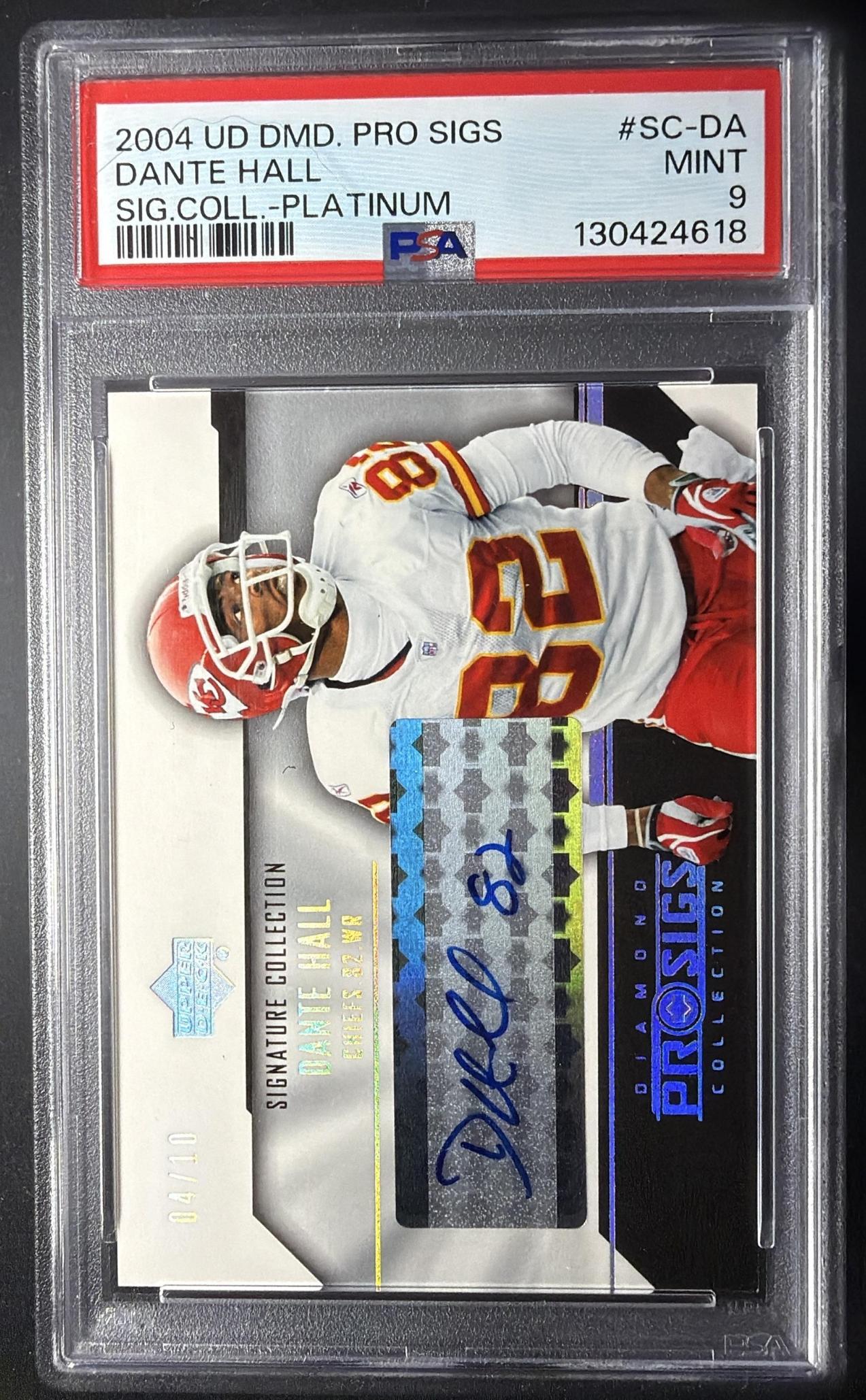 2004 Upper Deck Diamond Pro Sigs Dante Hall #SC-DA Platinum /10 Auto PSA 9