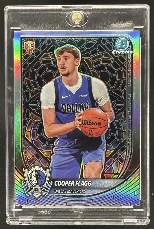 2025-26 Bowman Cooper Flagg #NBE-1 Chrome Etched In Glass Variation SP RC
