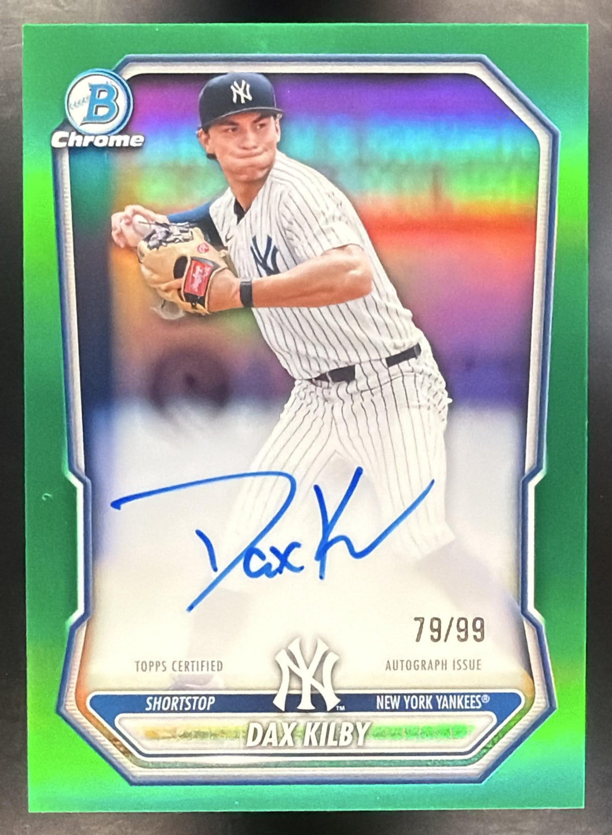 2026 Bowman Chrome Dax Kilby #CPA-DK Prospects Auto Green Refractor 79/99