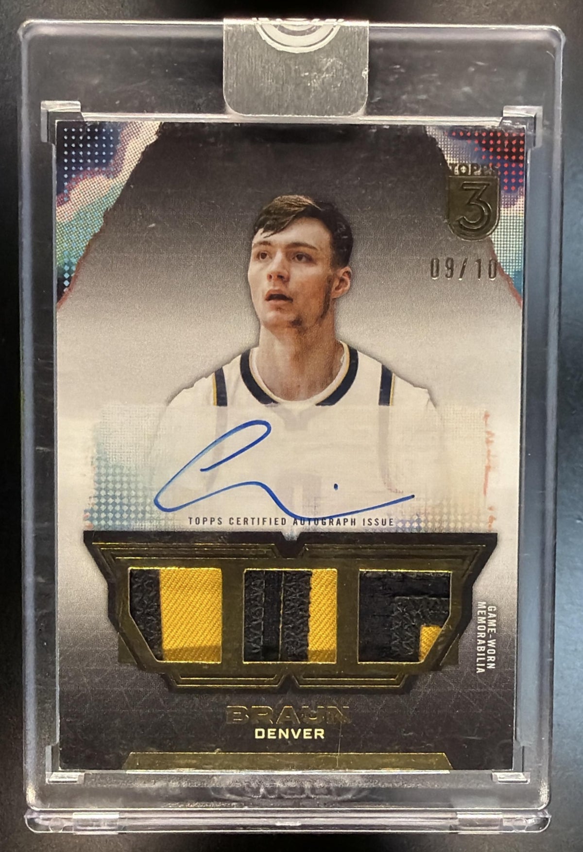 2024 Topps 3 NBA Christian Braun Patch Auto 09/10