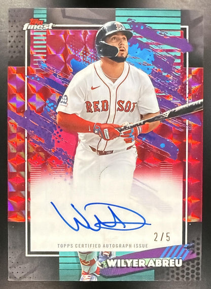 2026 Topps Finest Wilyer Abreu #FA-WA Auto Red Geometric Refractor 2/5