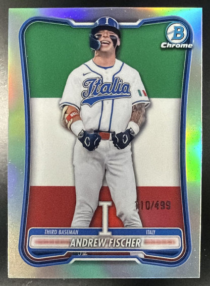 2026 Bowman Chrome Andrew Fischer #WBC-54 WBC Flag Variation 110/499