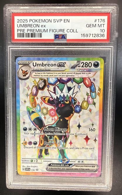 2025 Pokemon Prismatic Evolutions Premium Figure Collection Umbreon ex 176 PSA 10