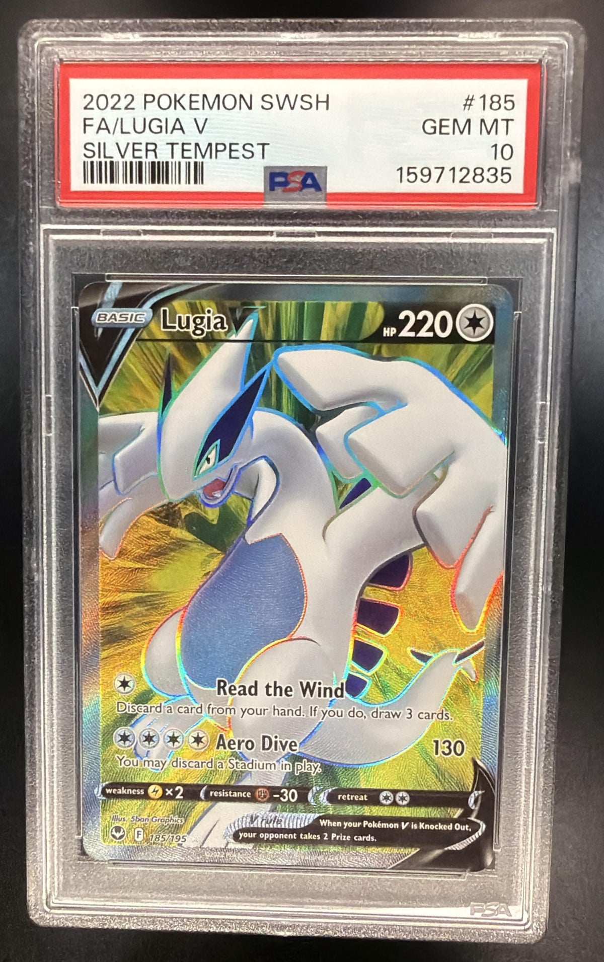 2022 Pokemon Silver Tempest Lugia V 185/195 PSA 10