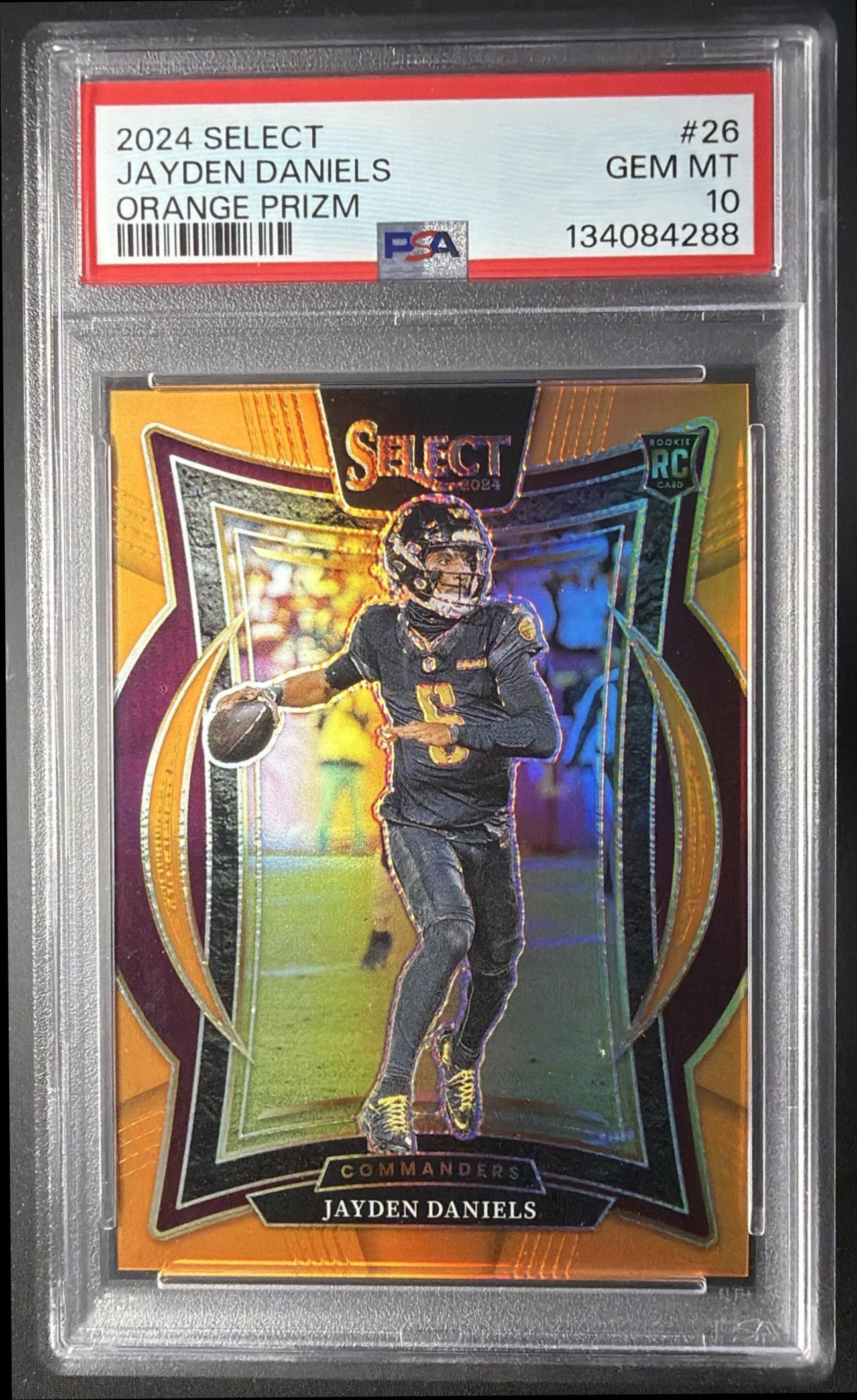 2024 Panini Select Jayden Daniels #26 Concourse Orange /49 Rookie PSA 10
