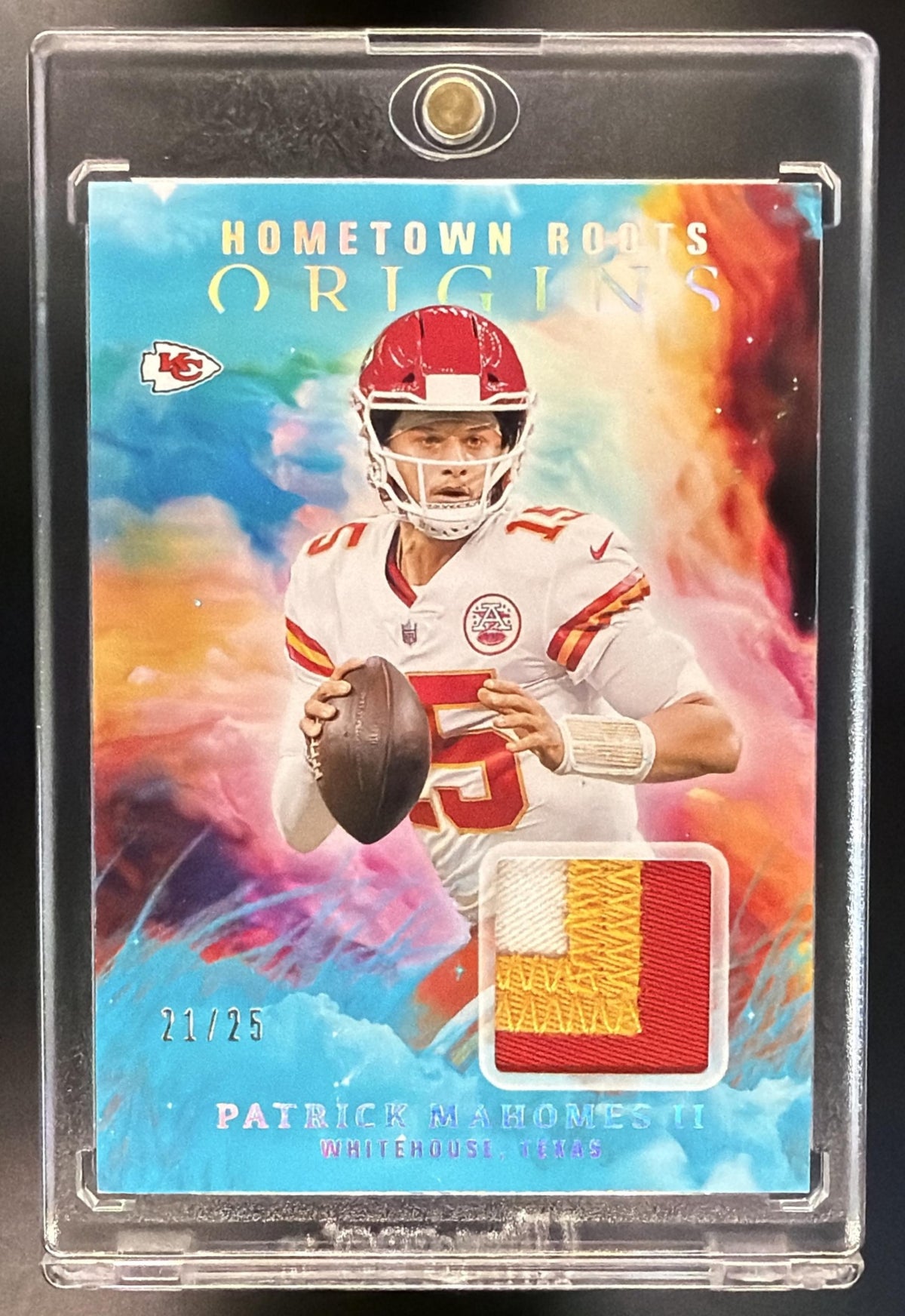2021 Panini Origins Patrick Mahomes II #HR-PM Blue Patch /25