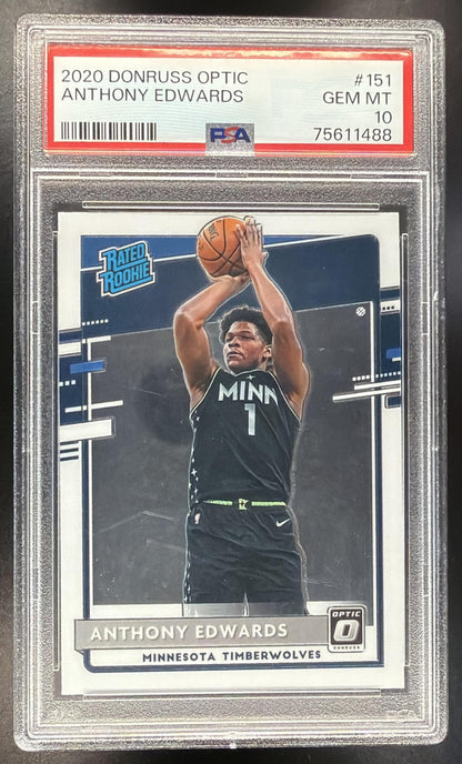 2020-21 Panini Donruss Optic Anthony Edwards #151 RC PSA 10