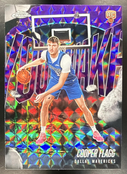 2025 Topps Chrome Cooper Flagg #YQ-1 Youthquake Geometric Purple Refractor /75 RC
