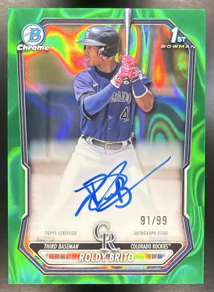 2026 Bowman Roldy Brito #CPA-RB Chrome Auto Green Lava Refractor /99 1st Prospect