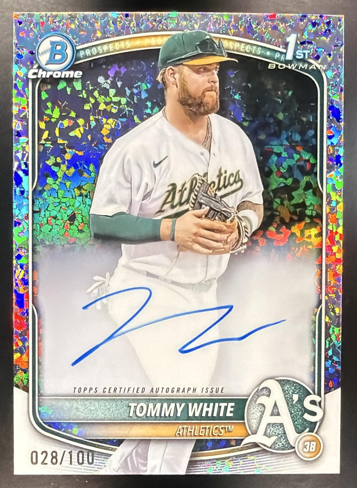 2025 Bowman Chrome Tommy White #CPA-TWH Auto Mini Diamond Refractor /100 1st Prospect
