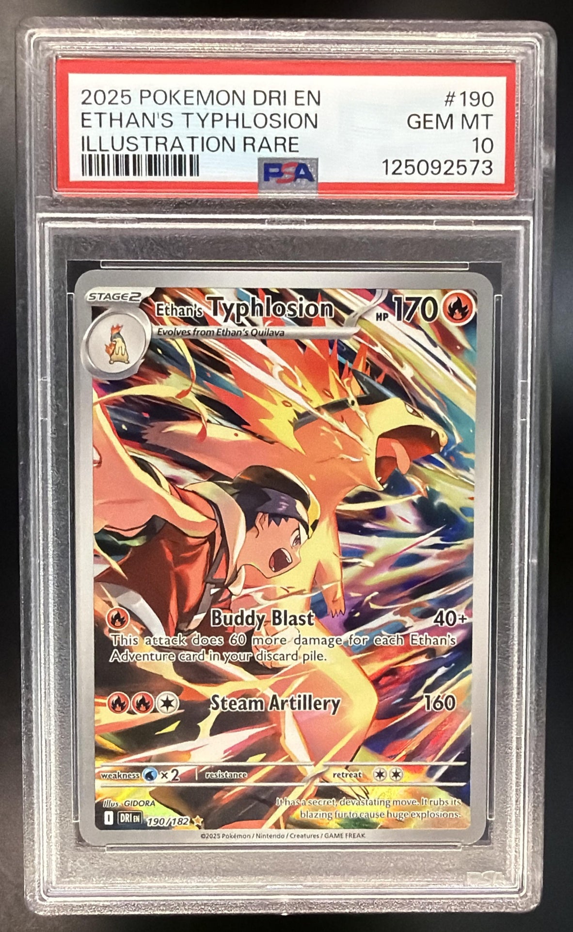 2025 Pokemon Destined Rivals Ethan's Typhlosion 190/182 PSA 10