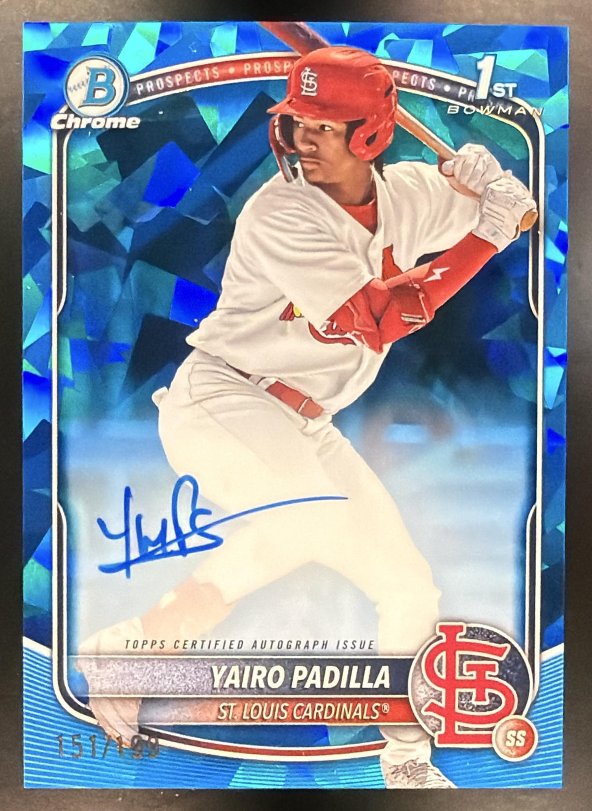 2025 Bowman Chrome Sapphire Yairo Padilla #CPSA-YP Auto /199 1st Prospect
