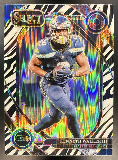 2024 Panini Select Kenneth Walker III #276 Club Zebra Prizm Shock