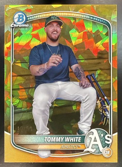 2025 Bowman Chrome Sapphire Tommy White #BCP-251 Image Variation Gold Refractor 10/50 1st Prospect