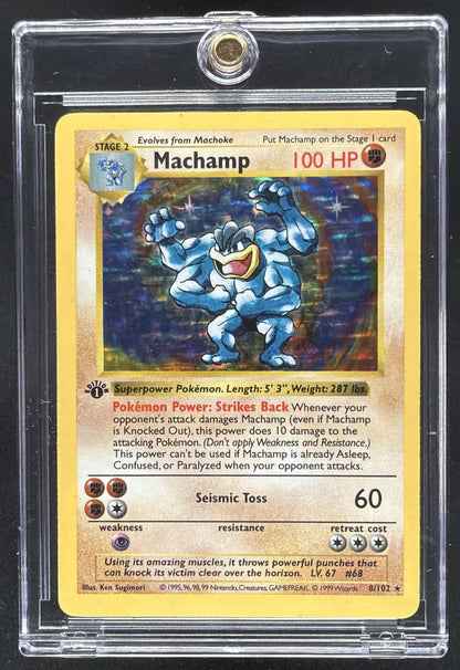1999 Pokemon Unlimited Machamp #8/102 Set Rare Holo