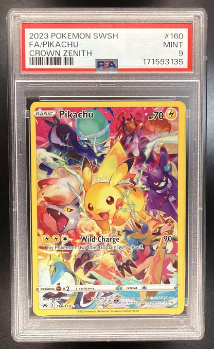2023 Pokemon Crown Zenith Pikachu 160/159 PSA 9
