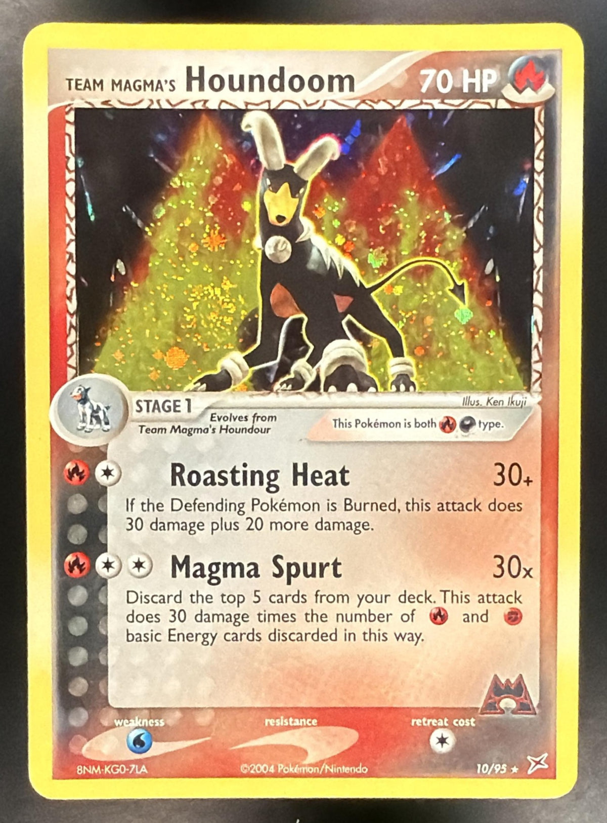 2004 Pokemon EX Team Magma vs Team Aqua Team Magma's Houndoom 10/95 LP Swirl