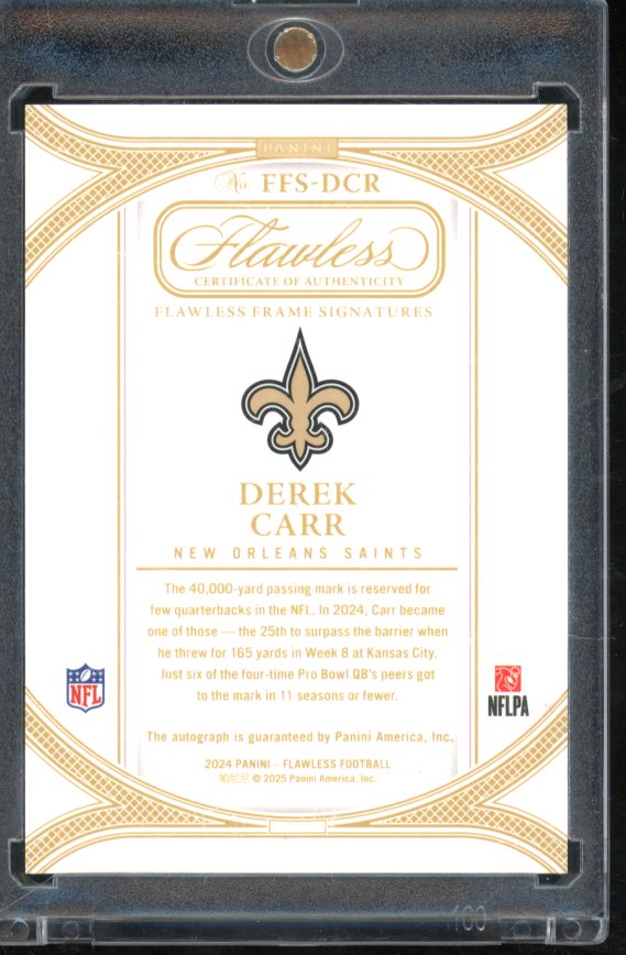 2024 Flawless Derek Carr Sapphire Auto /10