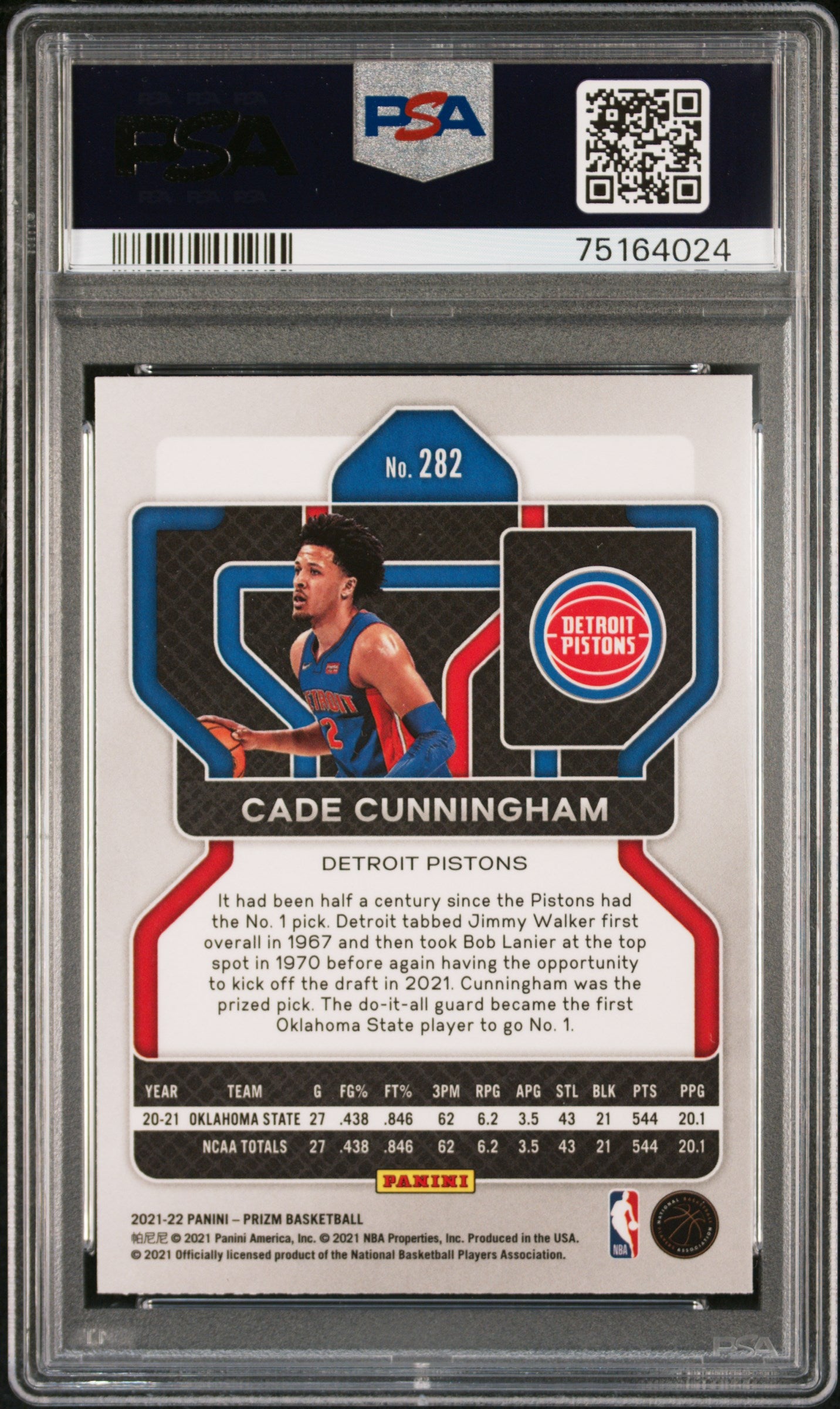 2021-22 Panini Prizm Cade Cunningham #282 RC PSA 10