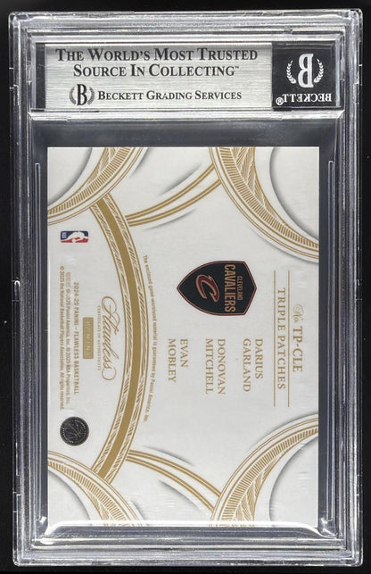 2024-25 Flawless Garland Donovan Mitchell Mobley 1/1 Game Used Logo Patch BGS 9